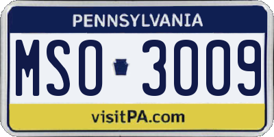 PA license plate MSO3009