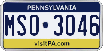 PA license plate MSO3046