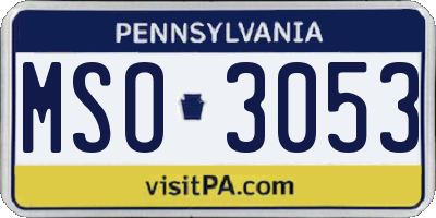 PA license plate MSO3053