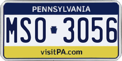 PA license plate MSO3056