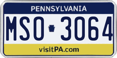 PA license plate MSO3064