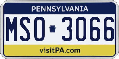 PA license plate MSO3066