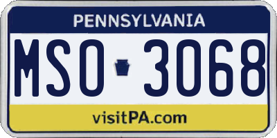 PA license plate MSO3068