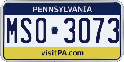 PA license plate MSO3073