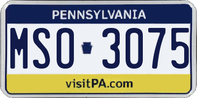 PA license plate MSO3075