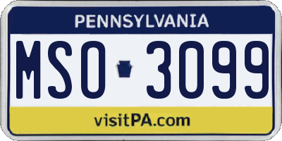 PA license plate MSO3099