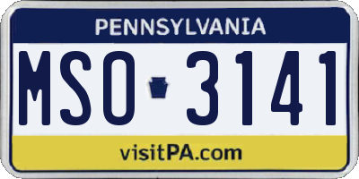 PA license plate MSO3141