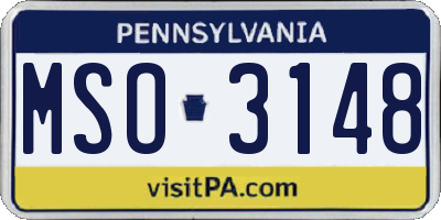 PA license plate MSO3148