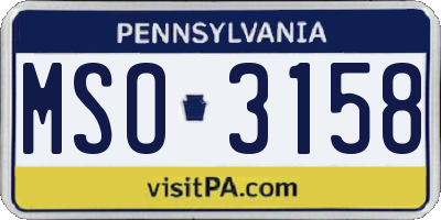 PA license plate MSO3158