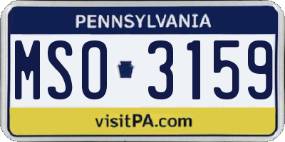 PA license plate MSO3159