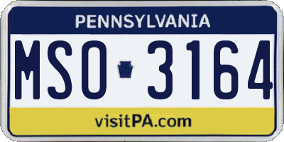 PA license plate MSO3164