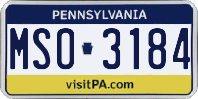 PA license plate MSO3184