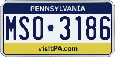 PA license plate MSO3186