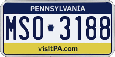 PA license plate MSO3188