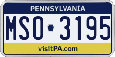 PA license plate MSO3195