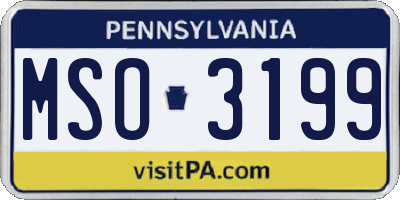 PA license plate MSO3199
