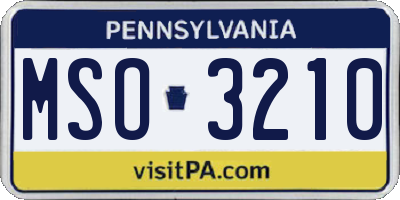 PA license plate MSO3210