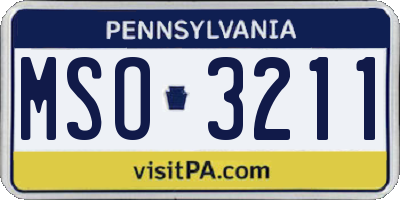 PA license plate MSO3211