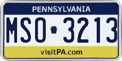 PA license plate MSO3213