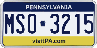 PA license plate MSO3215
