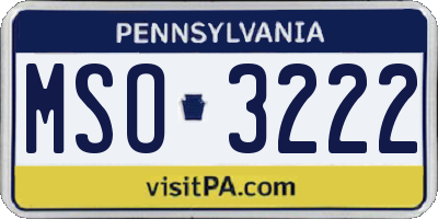 PA license plate MSO3222