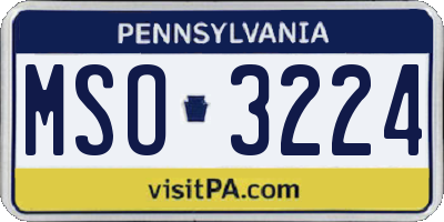 PA license plate MSO3224
