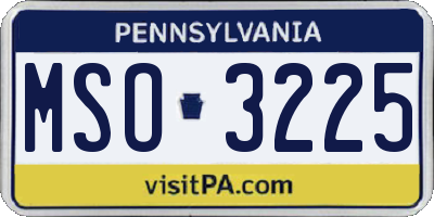 PA license plate MSO3225