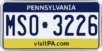 PA license plate MSO3226