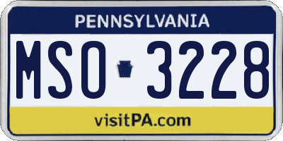 PA license plate MSO3228