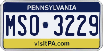 PA license plate MSO3229