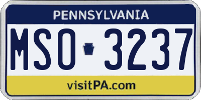PA license plate MSO3237