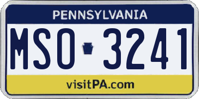 PA license plate MSO3241
