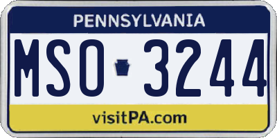 PA license plate MSO3244