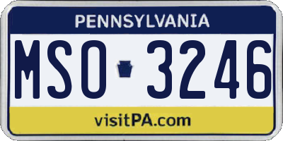 PA license plate MSO3246