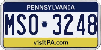 PA license plate MSO3248