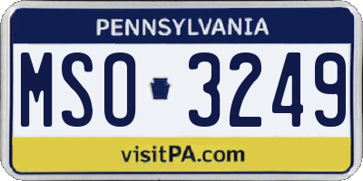 PA license plate MSO3249
