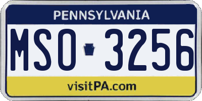 PA license plate MSO3256
