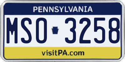 PA license plate MSO3258