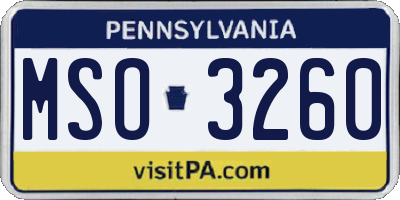 PA license plate MSO3260
