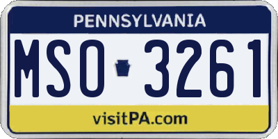 PA license plate MSO3261