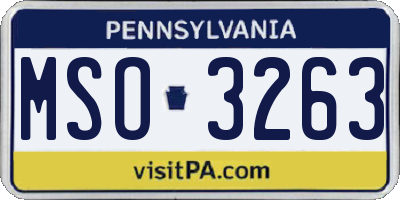 PA license plate MSO3263