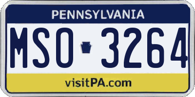 PA license plate MSO3264