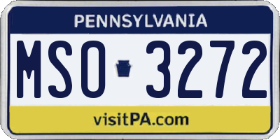 PA license plate MSO3272