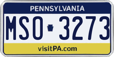 PA license plate MSO3273