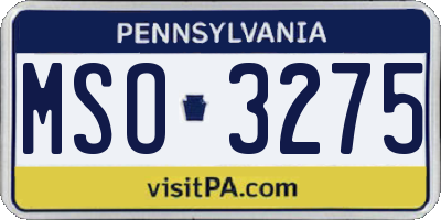PA license plate MSO3275