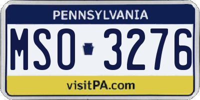 PA license plate MSO3276
