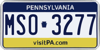 PA license plate MSO3277