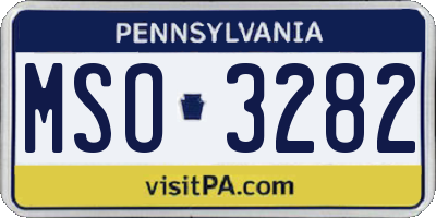 PA license plate MSO3282