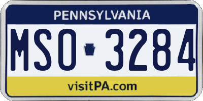PA license plate MSO3284
