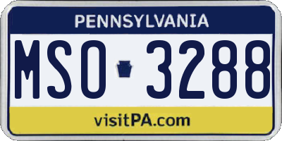 PA license plate MSO3288